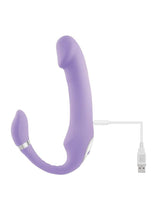 Load image into Gallery viewer, Gender X Orgasmic Orchid Rechargeable Silicone Vibrator with Clitoral Stimulator

