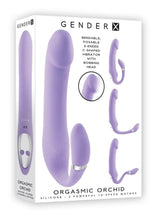 Load image into Gallery viewer, Gender X Orgasmic Orchid Rechargeable Silicone Vibrator with Clitoral Stimulator - Purple
