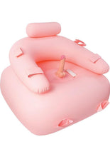 Load image into Gallery viewer, Get Down On It Inflatable Cushion with Wire Controller Vibrating Silicone Dildo Plus Wrist N Leg Straps - Fuchsia
