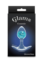 Load image into Gallery viewer, Glams Cosmic Silicone Anal Plug - Blue/Clear - Small
