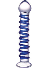 Load image into Gallery viewer, Glas Blue Spiral Glass Dildo - Blue/Clear
