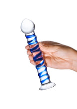 Load image into Gallery viewer, Glas Blue Spiral Glass Dildo
