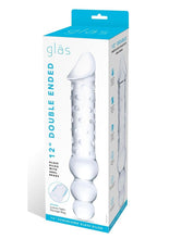 Load image into Gallery viewer, Glas Double Ended Glas Dildo with Anal Beads - Clear - 12in
