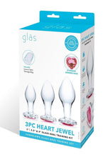 Load image into Gallery viewer, Glas Heart Jewel Glass Anal Training - Clear - 3 Piece/Set
