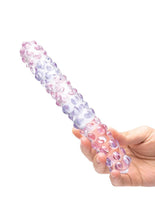 Load image into Gallery viewer, Glas Purple Rose Glass Nubby Dildo
