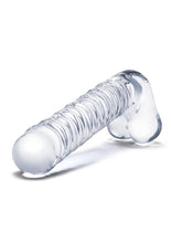 Load image into Gallery viewer, Glas Realistic Ribbed Glass G-Spot Dildo with Balls
