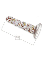 Load image into Gallery viewer, Glittergasm Swirl Clear Dildo with Suction Cup - Orange/Red/Golden Glitter
