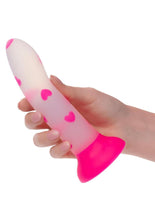 Load image into Gallery viewer, Glow Stick Heart Silicone Glow In The Dark Dildo with Suction Base
