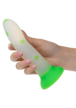 Load image into Gallery viewer, Glow Stick Leaf Silicone Glow In The Dark Dildo with Suction Base
