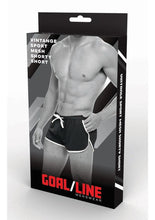 Load image into Gallery viewer, Goal Line Side Split Mesh Booty Shorts - Black - Medium/Small
