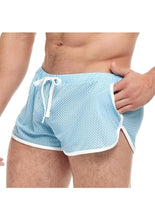Load image into Gallery viewer, Goal Line Side Split Mesh Booty Shorts - Blue - Medium/Small
