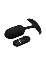 Load image into Gallery viewer, Heavy Hitters Vibrating Weighted Rechargeable Silicone Anal Plug - Black - Large
