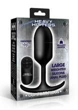 Load image into Gallery viewer, Heavy Hitters Vibrating Weighted Rechargeable Silicone Anal Plug - Black - Large
