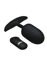 Load image into Gallery viewer, Heavy Hitters Vibrating Weighted Silicone Anal Plug - Black - XLarge
