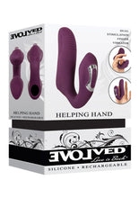 Load image into Gallery viewer, Helping Hand Silicone Rechargeable Finger Vibrator - Purple
