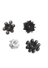 Load image into Gallery viewer, Hung Pleasure Stars Jelly Cock Rings - Black/Clear - 6 Per Pack
