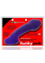 Load image into Gallery viewer, Hunkyjunk Double Thruster Textured Double Penetrator Sling - Plum Ice Purple/Purple
