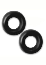Load image into Gallery viewer, Hunkyjunk Stiffy Bulge Silicone Cock Rings - Black/Tar Ice - 2 Pack
