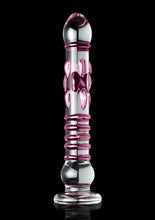 Load image into Gallery viewer, Icicles No. 6 Textured Glass Dildo - Clear/Pink - 8.5in

