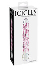 Load image into Gallery viewer, Icicles No. 7 Glass Dildo - Clear/Purple - 7in
