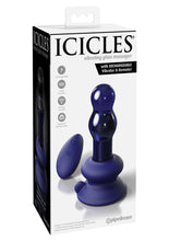 Load image into Gallery viewer, Icicles No. 83 Rechargeable Glass Plug with Remote Control - Blue
