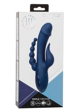 Load image into Gallery viewer, III Triple Orgasm Rechargeable Silicone Stimulating Vibrator - Blue/Navy Blue
