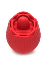 Load image into Gallery viewer, Inmi Bloomgasm French Rose Silicone Rechargeable Licking and Vibrating Clitoral Stimulator - Red

