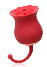 Load image into Gallery viewer, Inmi Bloomgasm Royalty Rose Rechargeable Silicone Textured Suction Clitoral Stimulator - Red
