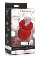 Load image into Gallery viewer, Inmi Bloomgasm Royalty Rose Rechargeable Silicone Textured Suction Clitoral Stimulator - Red
