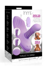 Load image into Gallery viewer, Inmi Thrust N Grind Thrusing and Vibrating Rechargeable Silicone Grinder Pad with Remote - Purple
