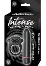 Load image into Gallery viewer, Intense Silicone Vibrating Cock Ring and Bullet - Black - Set
