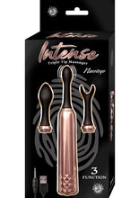 Load image into Gallery viewer, Intense Triple Tip Massager Silicone Rechargeable - Rose Gold - Set
