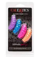 Load image into Gallery viewer, Intimate Play Silicone Finger Swirls Finger Massagers - Assorted Colors/Multicolor - 4 Pack
