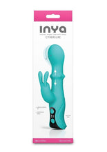 Load image into Gallery viewer, Inya Cyberluxe Rechargeable Silicone Rabbit Vibrator - Aqua/Blue
