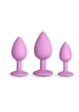 Load image into Gallery viewer, Inya Triple Ace Kit Silicone Lube Channel Anal Plugs - Pink - 3 Piece
