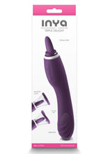 Load image into Gallery viewer, Inya Triple Delight Rechargeable Silicone Vibrator - Purple
