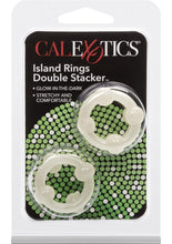 Load image into Gallery viewer, Island Rings Double Stacker Cock Rings - Glow In The Dark/White - 2 Piece Set
