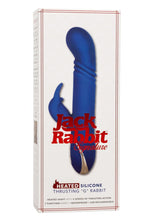Load image into Gallery viewer, Jack Rabbit Signature Heated Silicone Thrusting G Rabbit Rechargeable Vibrator - Blue
