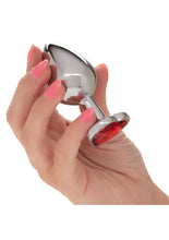 Load image into Gallery viewer, Jewel Ruby Heart Aluminum Anal Plug
