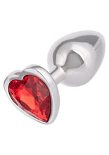 Load image into Gallery viewer, Jewel Ruby Heart Aluminum Anal Plug - Metal/Red - Small

