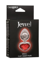 Load image into Gallery viewer, Jewel Ruby Heart Aluminum Anal Plug - Metal/Red - Small
