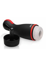 Load image into Gallery viewer, Jock Blaze Vibrating, Sucking and Warming Rechargeable Masturbator - Black/White
