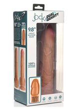 Load image into Gallery viewer, Jock Dual Density Uncut Dildo with Balls - Caramel - 9.8in
