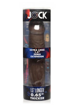 Load image into Gallery viewer, Jock Extra Long Penis Extension Sleeve - Chocolate - 1.5in
