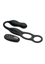 Load image into Gallery viewer, Jock Hyper Thrusting and Vibrating Rechargeable Silicone Anal Plug with C-Ring - Black
