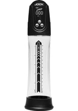 Load image into Gallery viewer, Jock Power Up Digital Automatic Waterproof Rechargeable Penis Pump - Black
