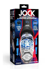 Load image into Gallery viewer, Jock Spinning, Thrusting, and Vibrating Rechargeable Masturbator - Black/Clear
