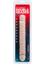 Load image into Gallery viewer, Jr. Veined Double Header Dildo - Flesh/Vanilla - 12in
