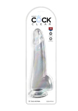 Load image into Gallery viewer, King Cock Clear Dildo with Balls - Clear - 10in
