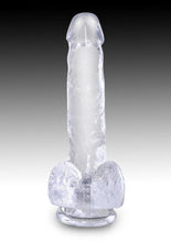 Load image into Gallery viewer, King Cock Dildo with Balls - Clear - 6in
